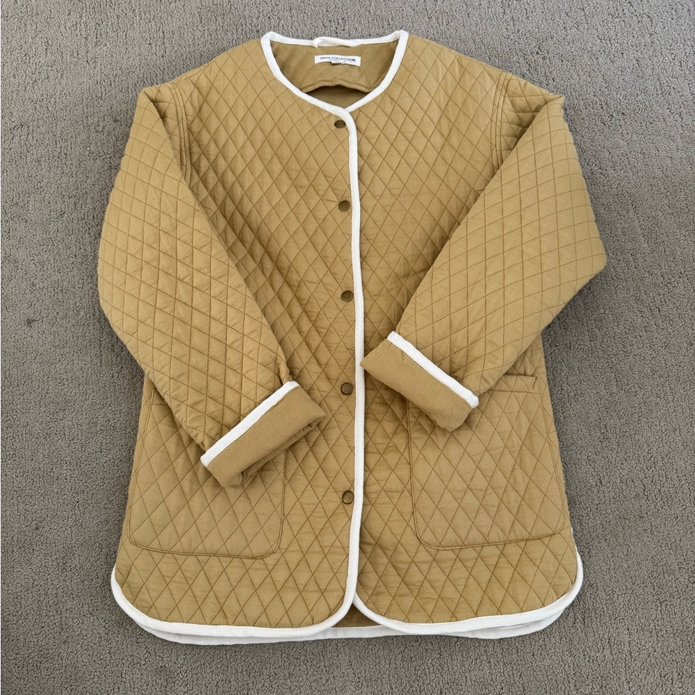 Emerson Fry India Quilted Coat in Camel - Picture 4 of 7